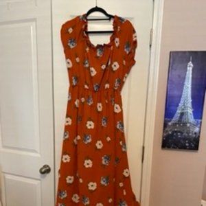 Rue 21+ Off the Shoulder High-Low Orange Dress in size 1x